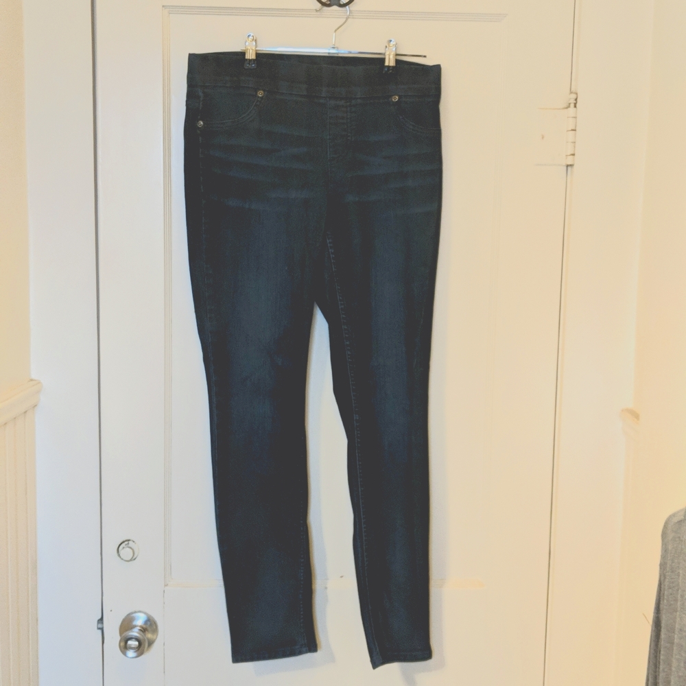 Chico's Platinum Denim Jeans, Dark wash, blue, Size 1.